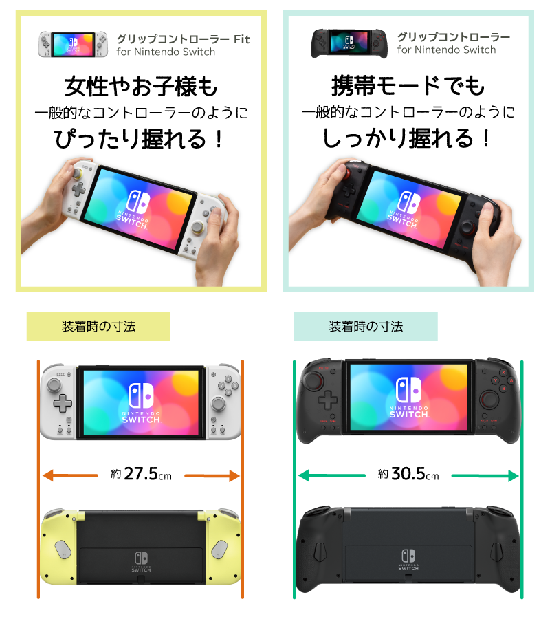 グリップコントローラー Fit for Nintendo Switch LIG…